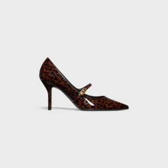 CELINE Judy strappy pump van bedrukt luipaardprint kalfsleer
