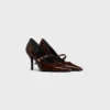 CELINE Judy strappy pump van bedrukt luipaardprint kalfsleer