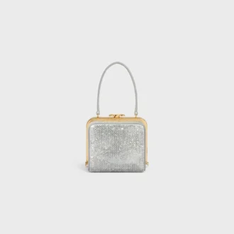 CELINE Lana Minaudière van suède kalfsleer met strass