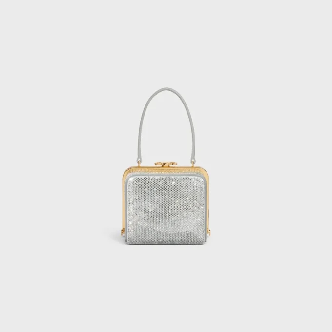CELINE Lana Minaudière van suède kalfsleer met strass
