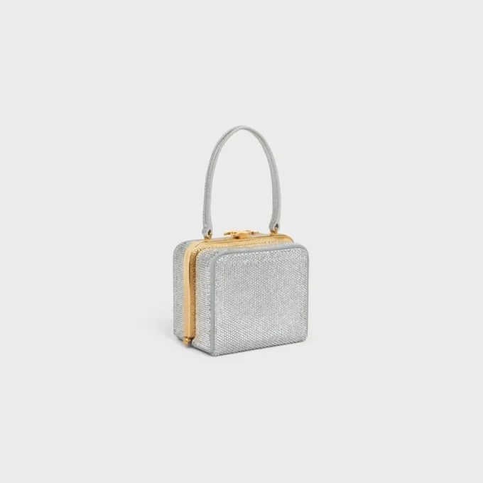 CELINE Lana Minaudière van suède kalfsleer met strass