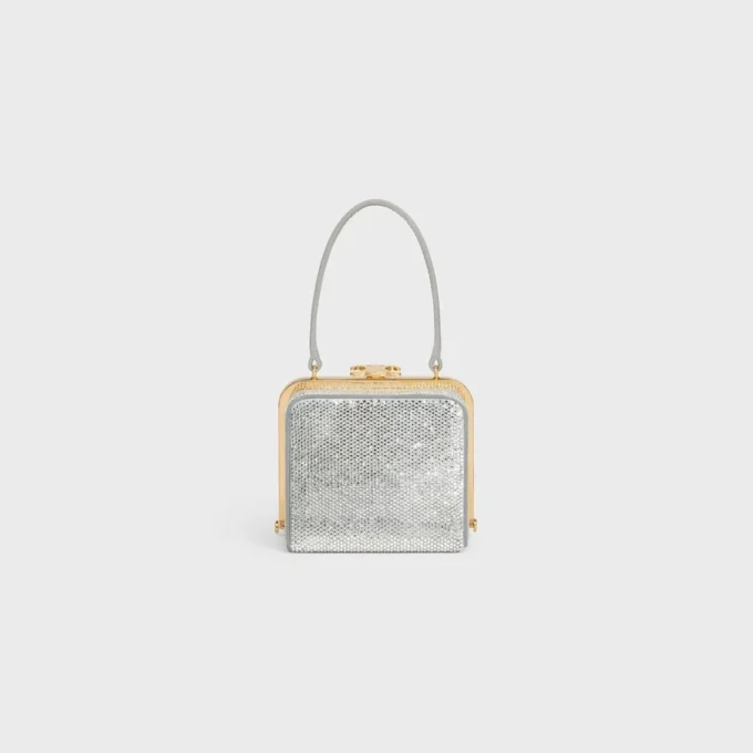 CELINE Lana Minaudière van suède kalfsleer met strass
