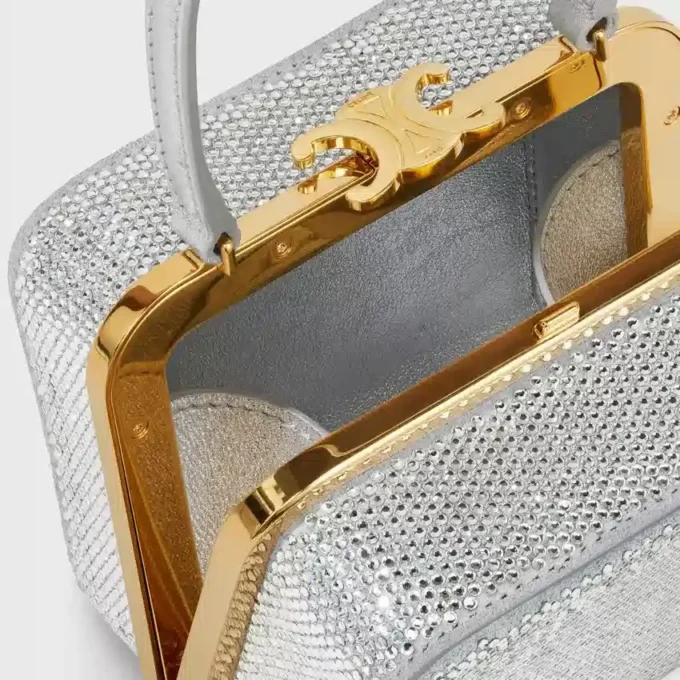 CELINE Lana Minaudière van suède kalfsleer met strass