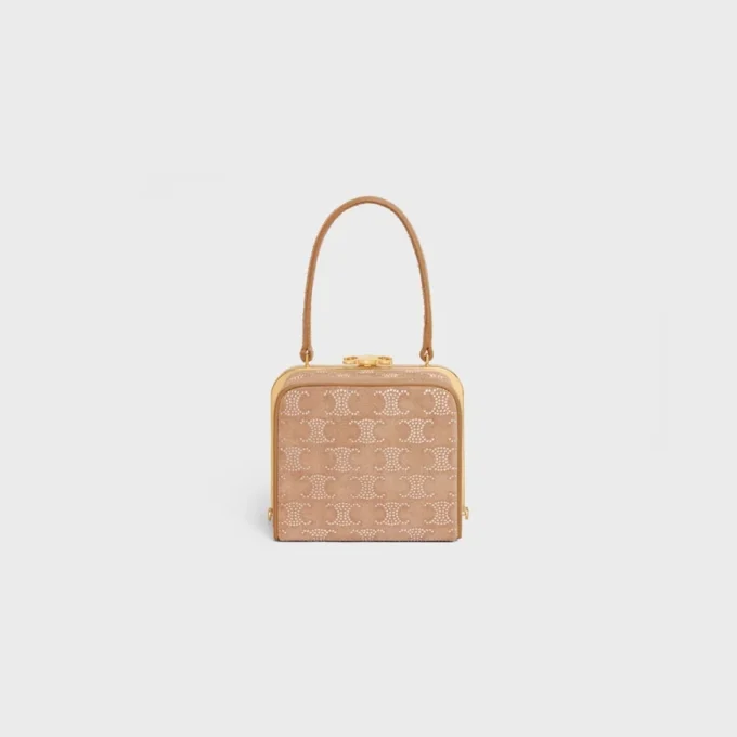 CELINE Lana Minaudière van suède kalfsleer met Triomphe-strass