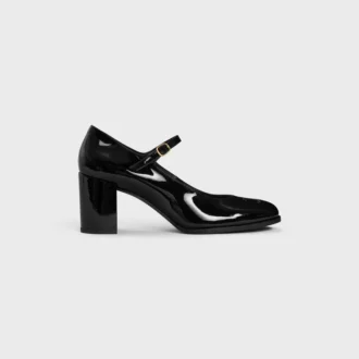 CELINE Lily geperforeerde Triomphe-babyschoenen van gelakt kalfsleer