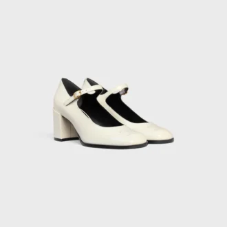 CELINE Lily geperforeerde Triomphe-babyschoenen van gelakt kalfsleer