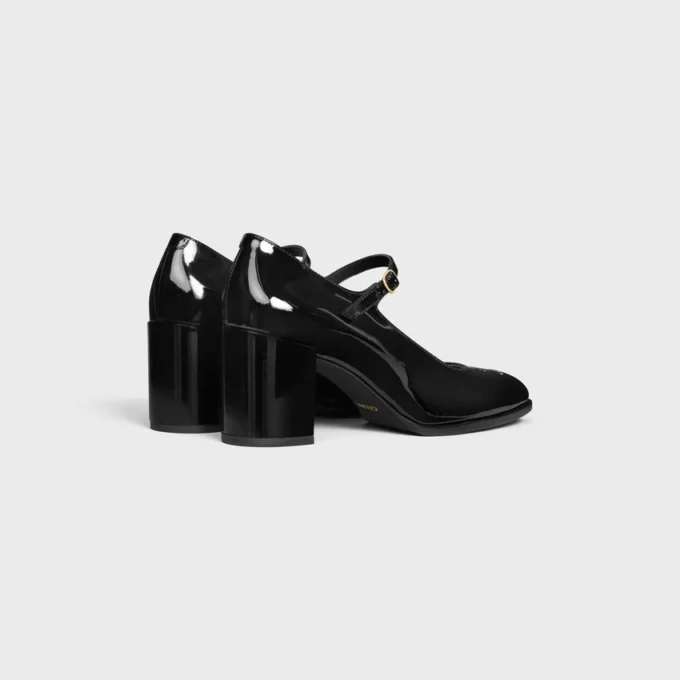 CELINE Lily geperforeerde Triomphe-babyschoenen van gelakt kalfsleer