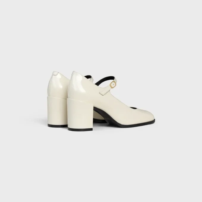 CELINE Lily geperforeerde Triomphe-babyschoenen van gelakt kalfsleer