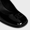 CELINE Lily geperforeerde Triomphe-babyschoenen van gelakt kalfsleer