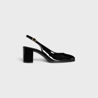 CELINE Lily geperforeerde Triomphe slingback van gelakt kalfsleer