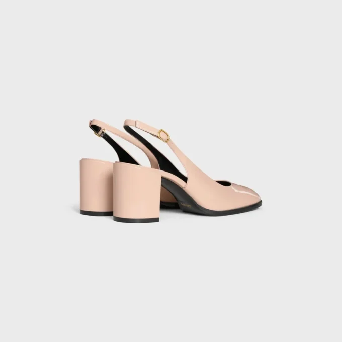 CELINE Lily geperforeerde Triomphe slingback van gelakt kalfsleer