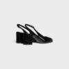 CELINE Lily geperforeerde Triomphe slingback van gelakt kalfsleer