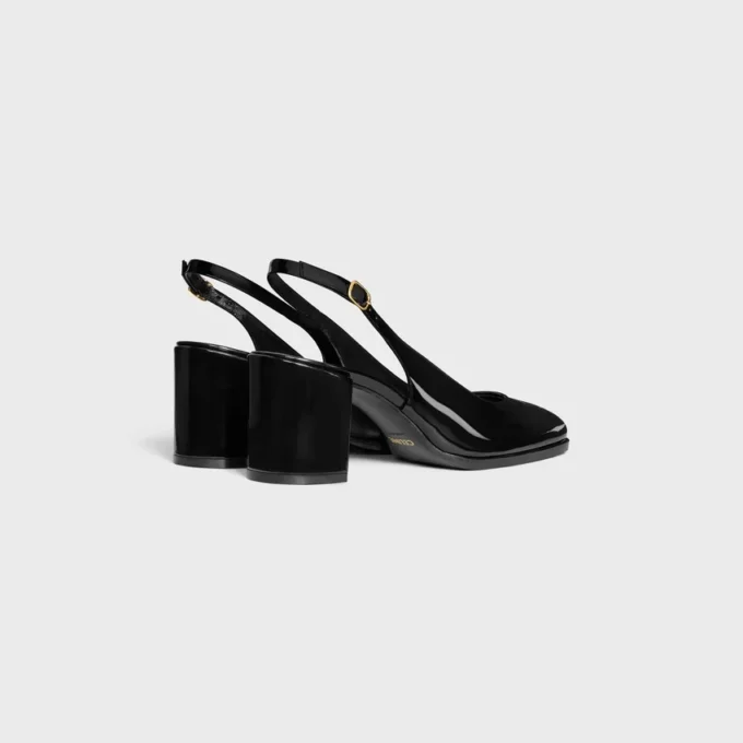 CELINE Lily geperforeerde Triomphe slingback van gelakt kalfsleer