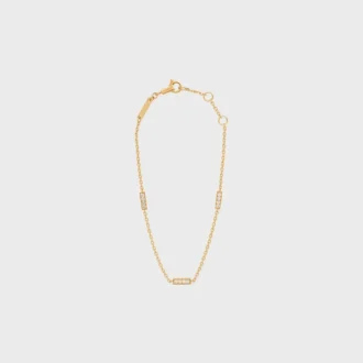 CELINE Line drievoudige armband in geelgoud en diamanten
