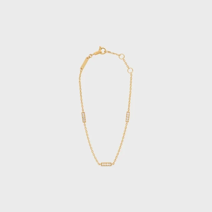 CELINE Line drievoudige armband in geelgoud en diamanten