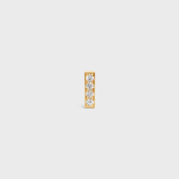 CELINE Line oorknopjes in geelgoud en diamanten