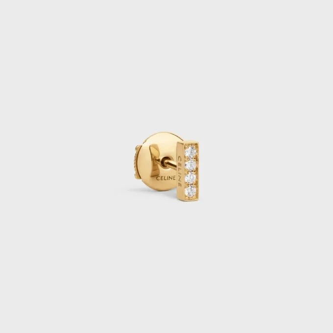 CELINE Line oorknopjes in geelgoud en diamanten