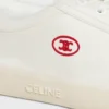 CELINE Lou lage vetersneaker met Triomphe-logo in canvas en kalfsleer