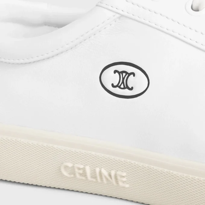 CELINE Lou lage vetersneaker met Triomphe-logo van lamsleer