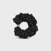 CELINE Micro Triomphe scrunchy van zijde en messing met gouden afwerking