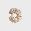CELINE Mini Triomphe Scrunchy van zijde en messing met gouden afwerking