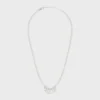 CELINE Monochroms ketting van glazen parels en messing met rhodiumafwerking