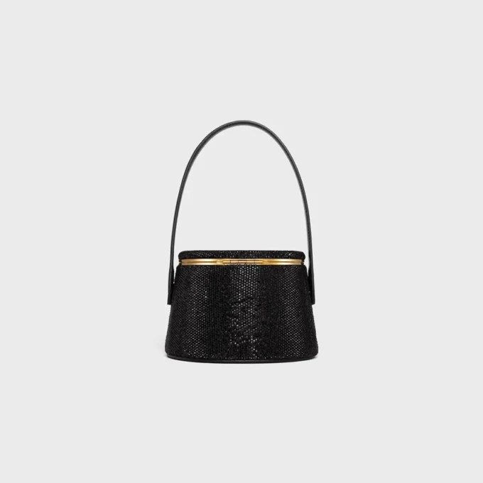 CELINE Nina Minaudière van suède kalfsleer met strass