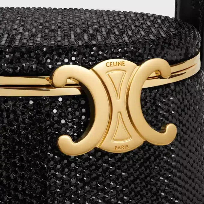 CELINE Nina Minaudière van suède kalfsleer met strass