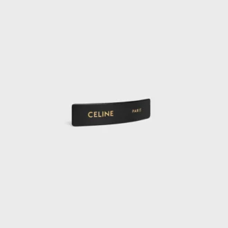 CELINE Paris haarclip van lamsleer, messing met gouden afwerking en staal