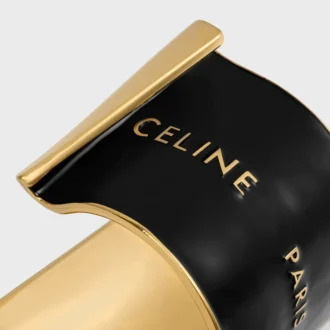 CELINE Ribbon grote manchet in email en messing met gouden afwerking