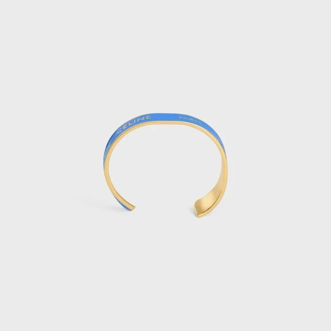 CELINE Ribbon Small Cuff in email en messing met gouden afwerking