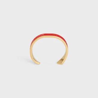CELINE Ribbon Small Cuff in email en messing met gouden afwerking