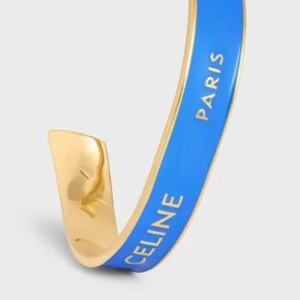 CELINE Ribbon Small Cuff in email en messing met gouden afwerking