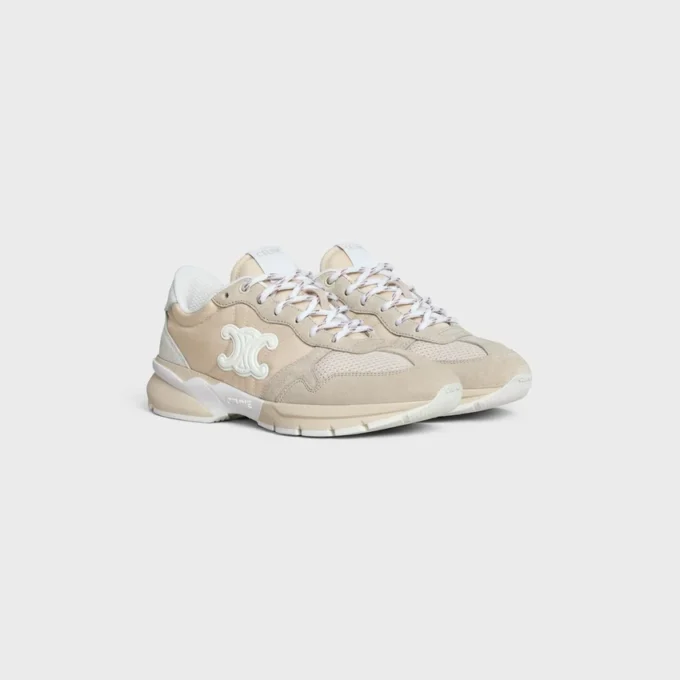 CELINE Runner Cr-04 Sneaker van nylon, mesh, kalfsleer en suède kalfsleer