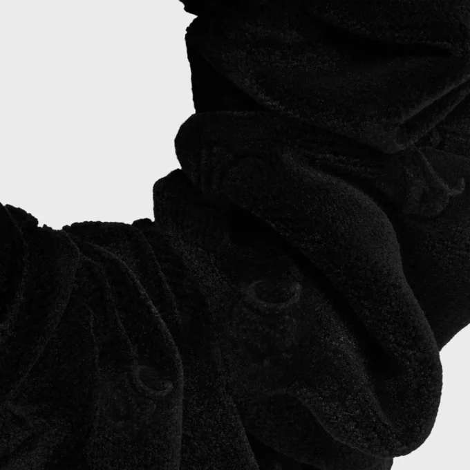 CELINE-scrunchy met stempel in polyester en messing met rhodiumafwerking
