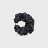 CELINE Scrunchy Rayure van zijde en messing met gouden afwerking