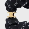 CELINE Scrunchy Rayure van zijde en messing met gouden afwerking