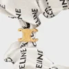 CELINE Scrunchy Rayure van zijde en messing met gouden afwerking