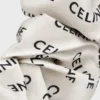 CELINE Scrunchy Rayure van zijde en messing met gouden afwerking