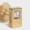CELINE Sentimental dubbele vierkante oorknopjes in geelgoud en diamant