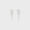 CELINE Set van 2 haarclips met drukknop in messing met rhodiumafwerking en staal