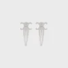CELINE Set van 2 haarclips met drukknop in messing met rhodiumafwerking en staal
