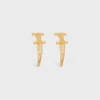 CELINE set van 2 haarspeldjes met kliksluiting in messing met gouden afwerking en staal