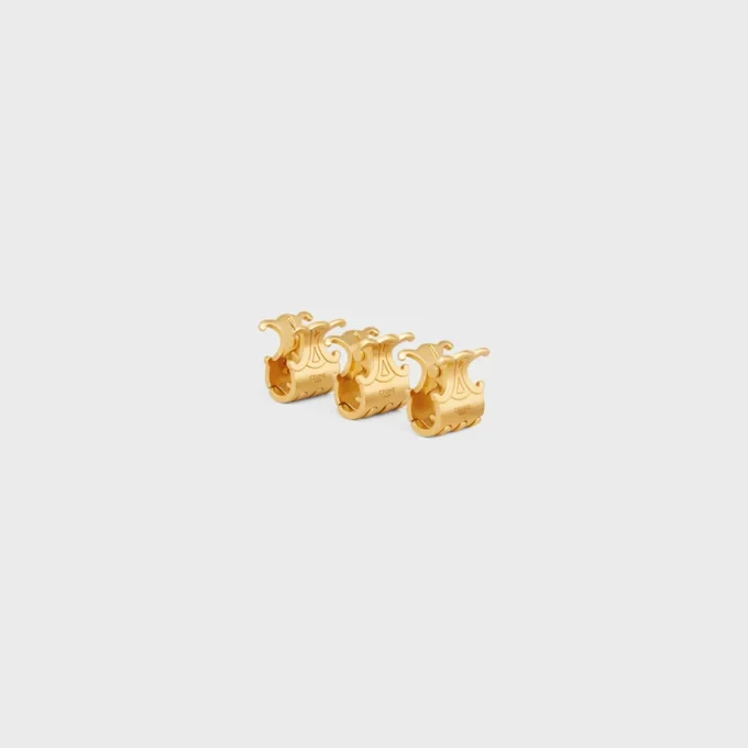 CELINE Set van 3 mini-haarklemmen van messing met gouden afwerking en staal