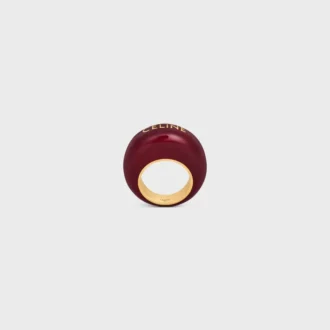 CELINE Sulky-ring van email en messing met gouden afwerking