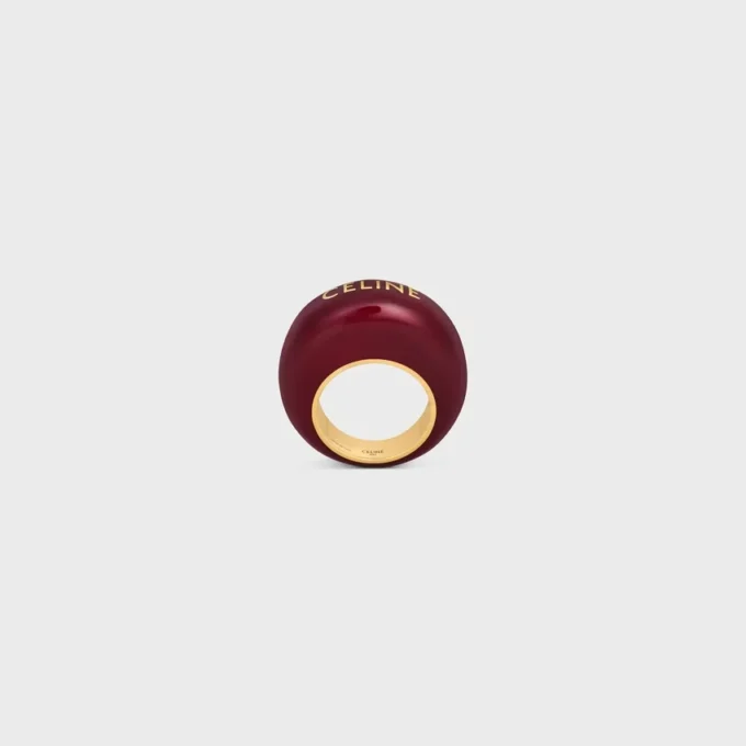 CELINE Sulky-ring van email en messing met gouden afwerking