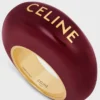 CELINE Sulky-ring van email en messing met gouden afwerking