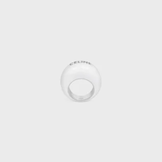 CELINE Sulky-ring van email en messing met rhodiumafwerking