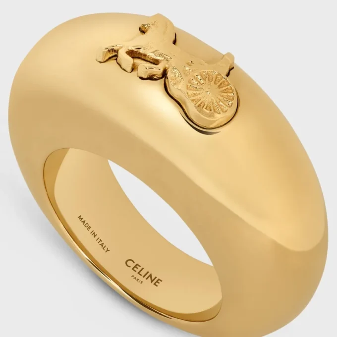 CELINE Sulky-ring van messing met gouden afwerking CELINE Sulky-ring van messing met gouden afwerking