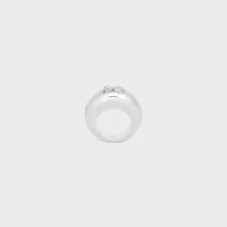 CELINE Sulky-ring van messing met rhodiumafwerking